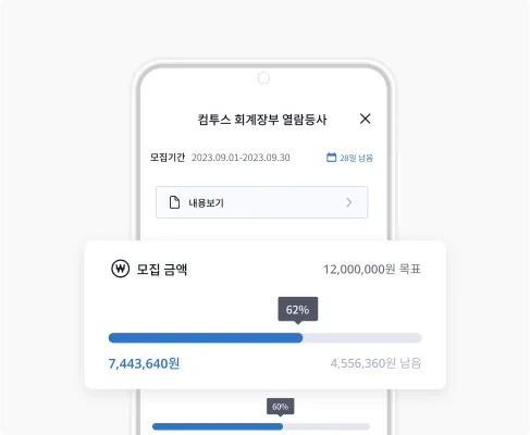 Heyholder fundraising system screen